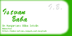 istvan baba business card